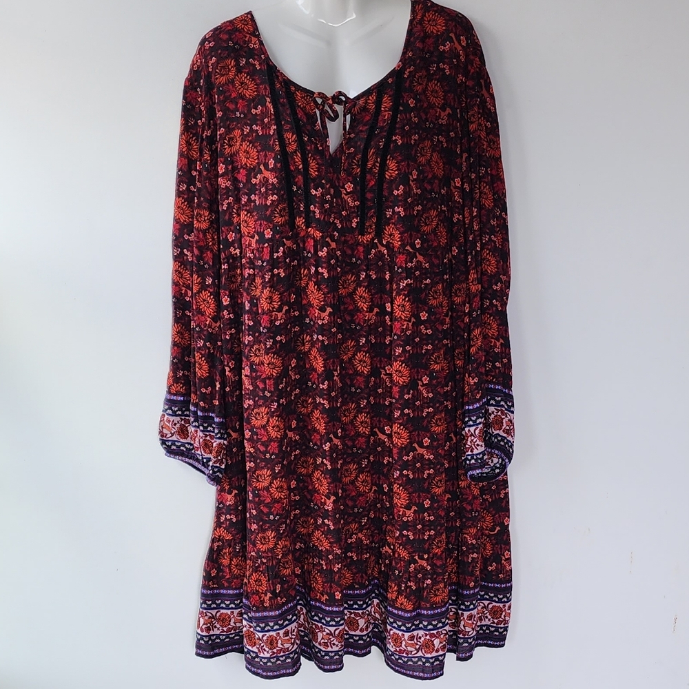 Old Navy Exclusive Decoration Long Sleeve Floral Boho Dress Size XXL